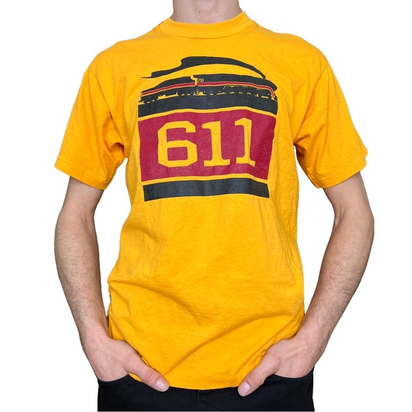 Vintage Screen Stars Best Yellow Train 611 Graphic Tee Single Stitch Size Large - Picture 1 of 10
